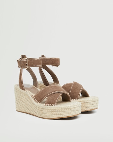 Mango Crossed Wedge Espadrille Sandals