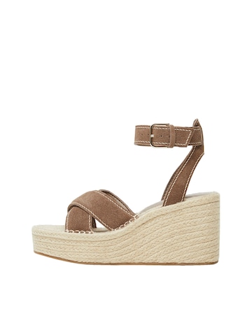 Mango Crossed Wedge Espadrille Sandals