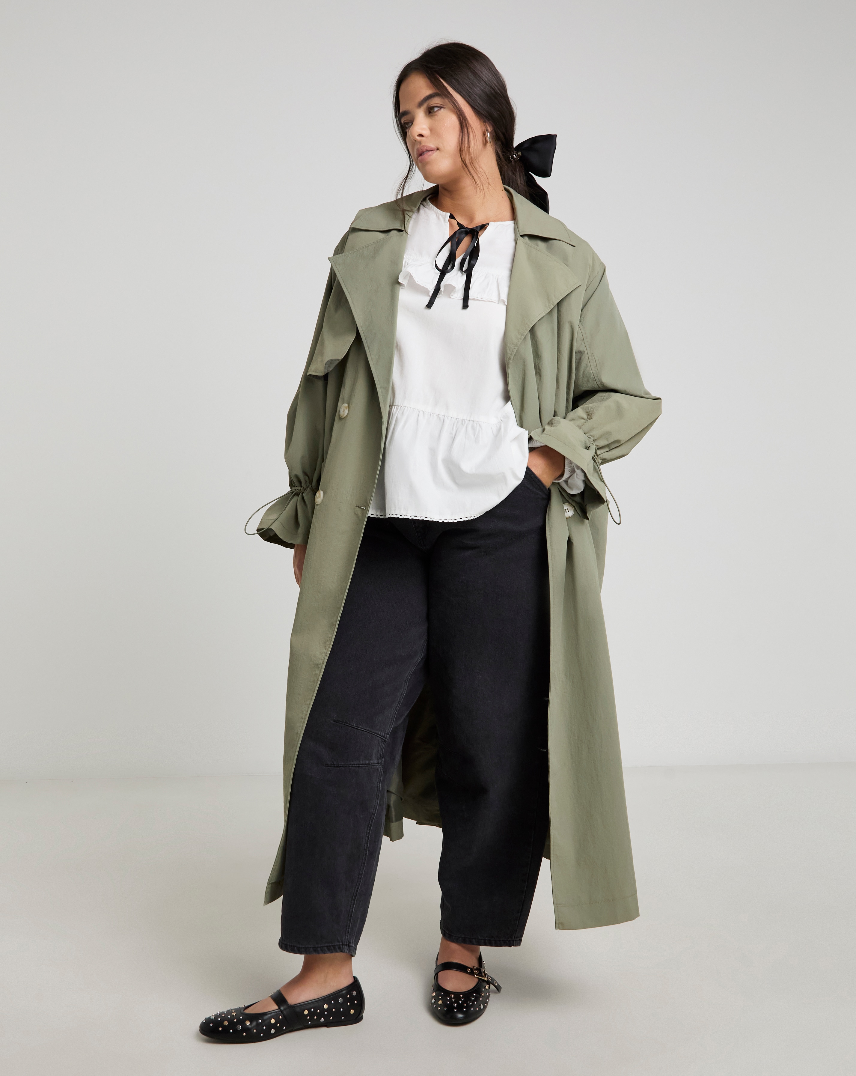 Khaki Utility Maxi Trench