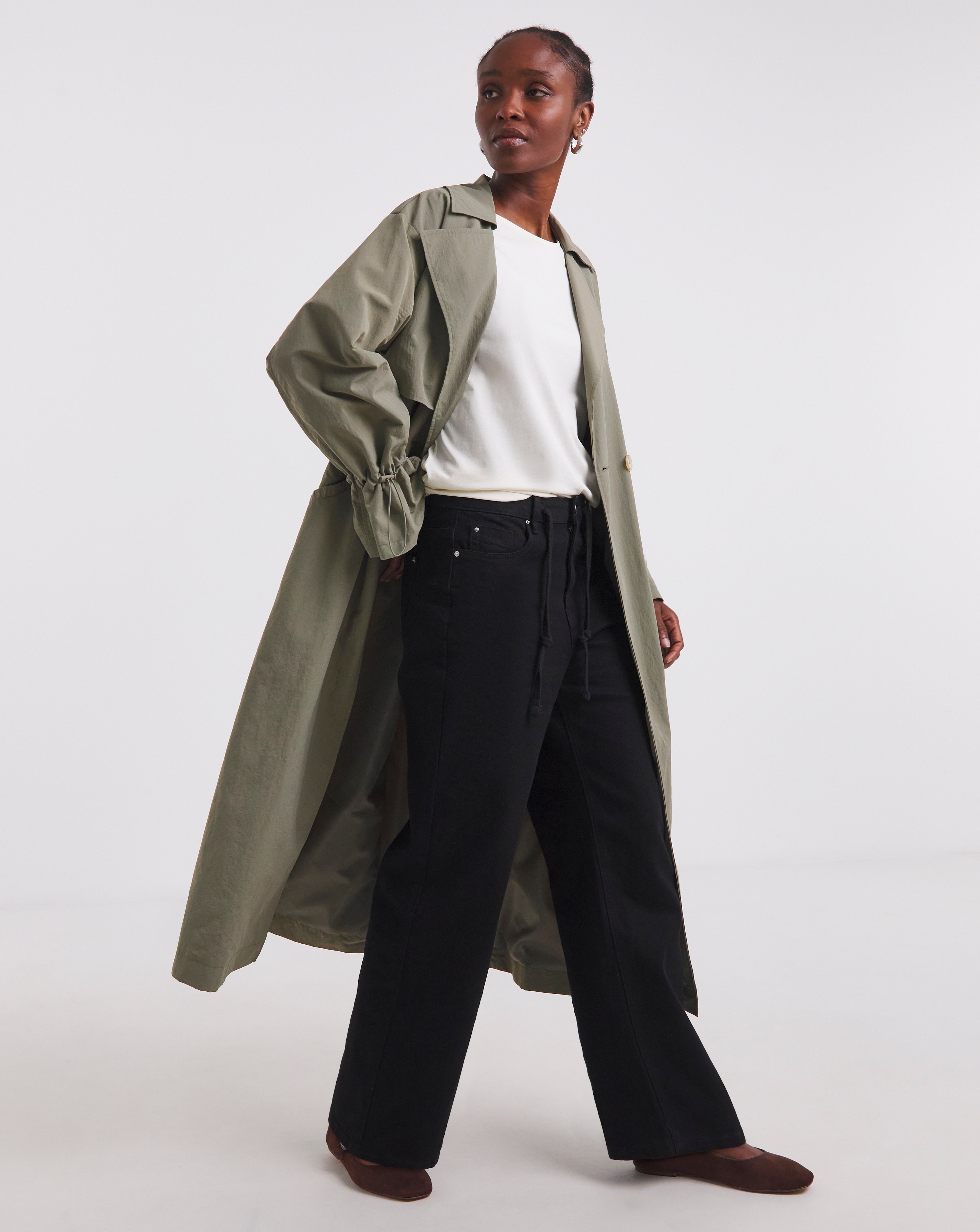 Khaki Utility Maxi Trench
