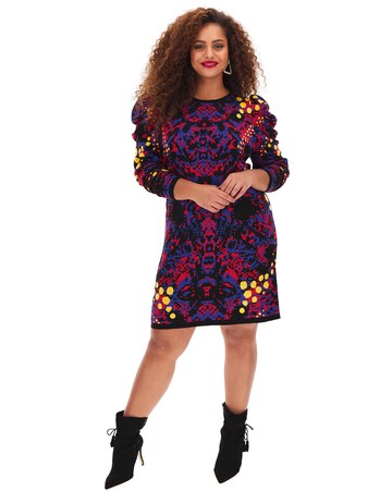 Multi Print Knitted Dress