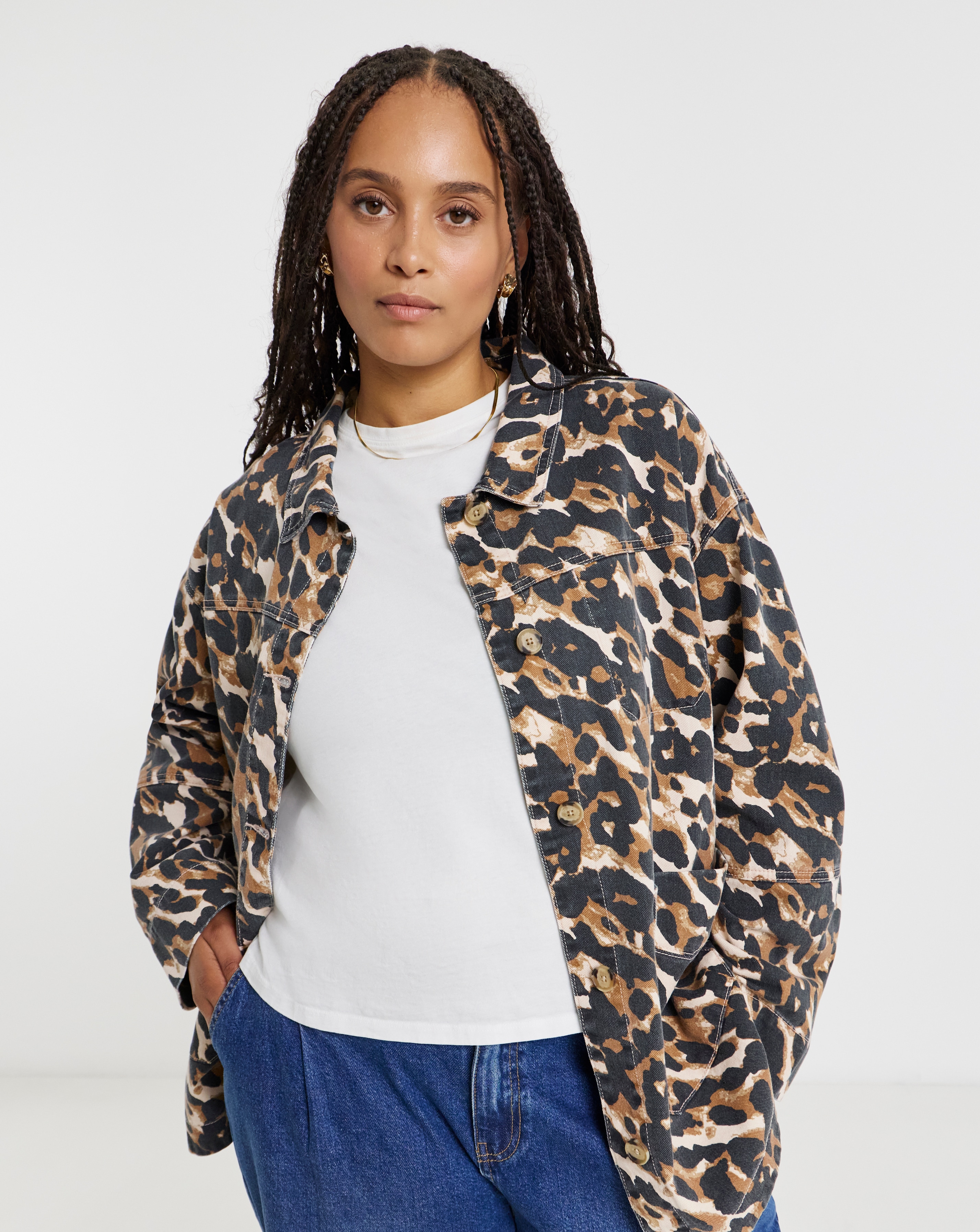 Simply Be Leopard Utility Jacket