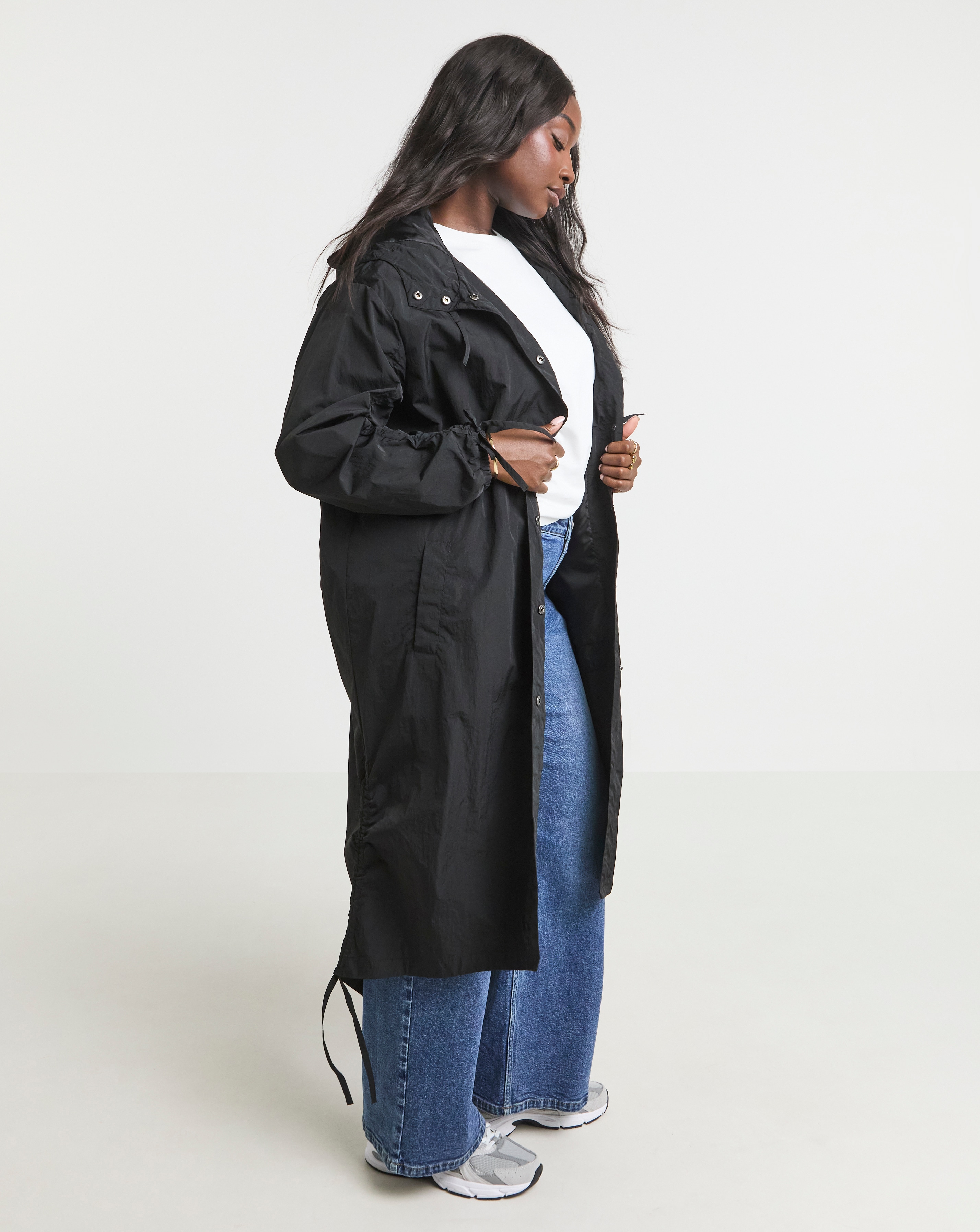 Simply Be Black Utility Parachute Jacket