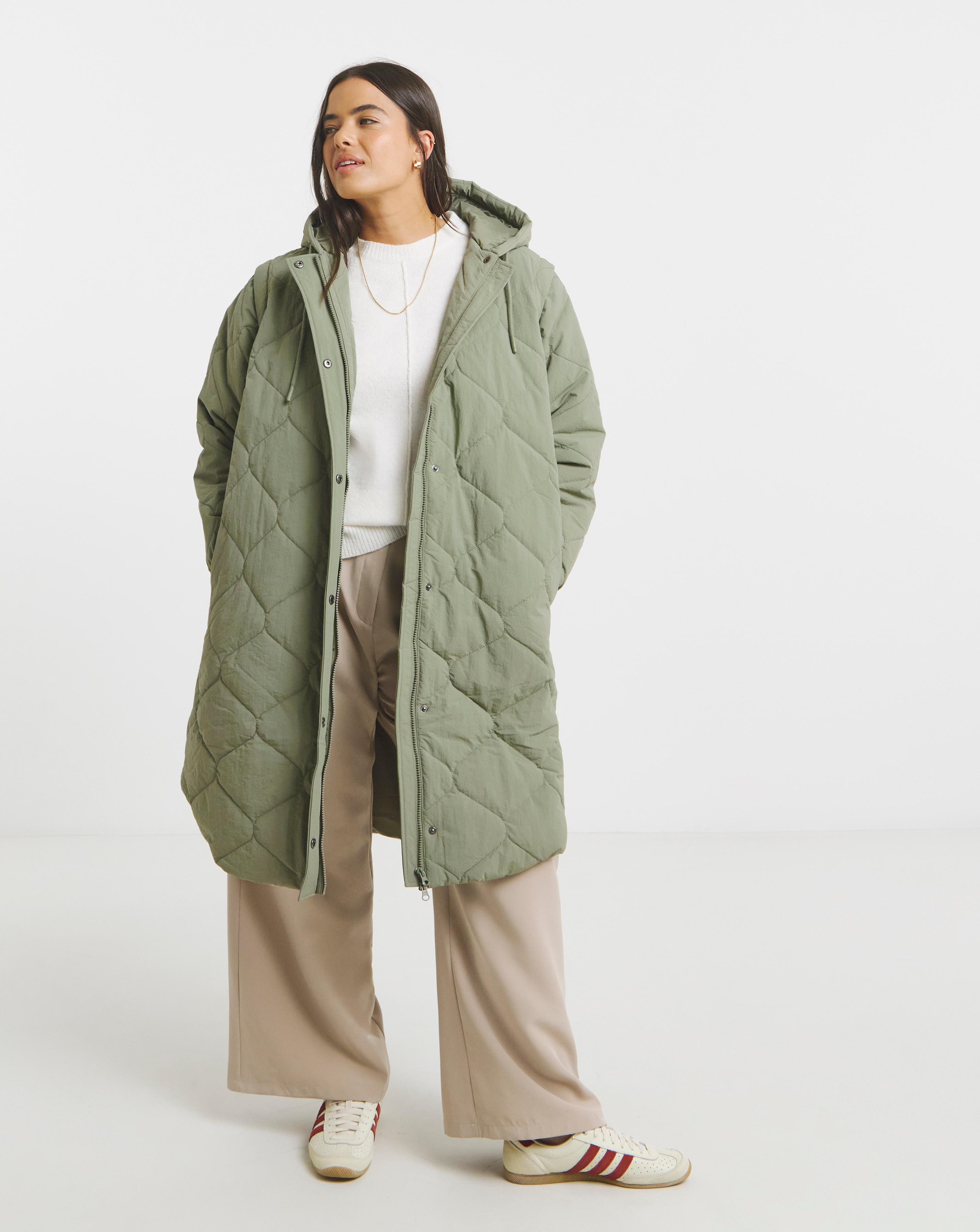 Sage Quilted Hybrid Jacket/ Gilet