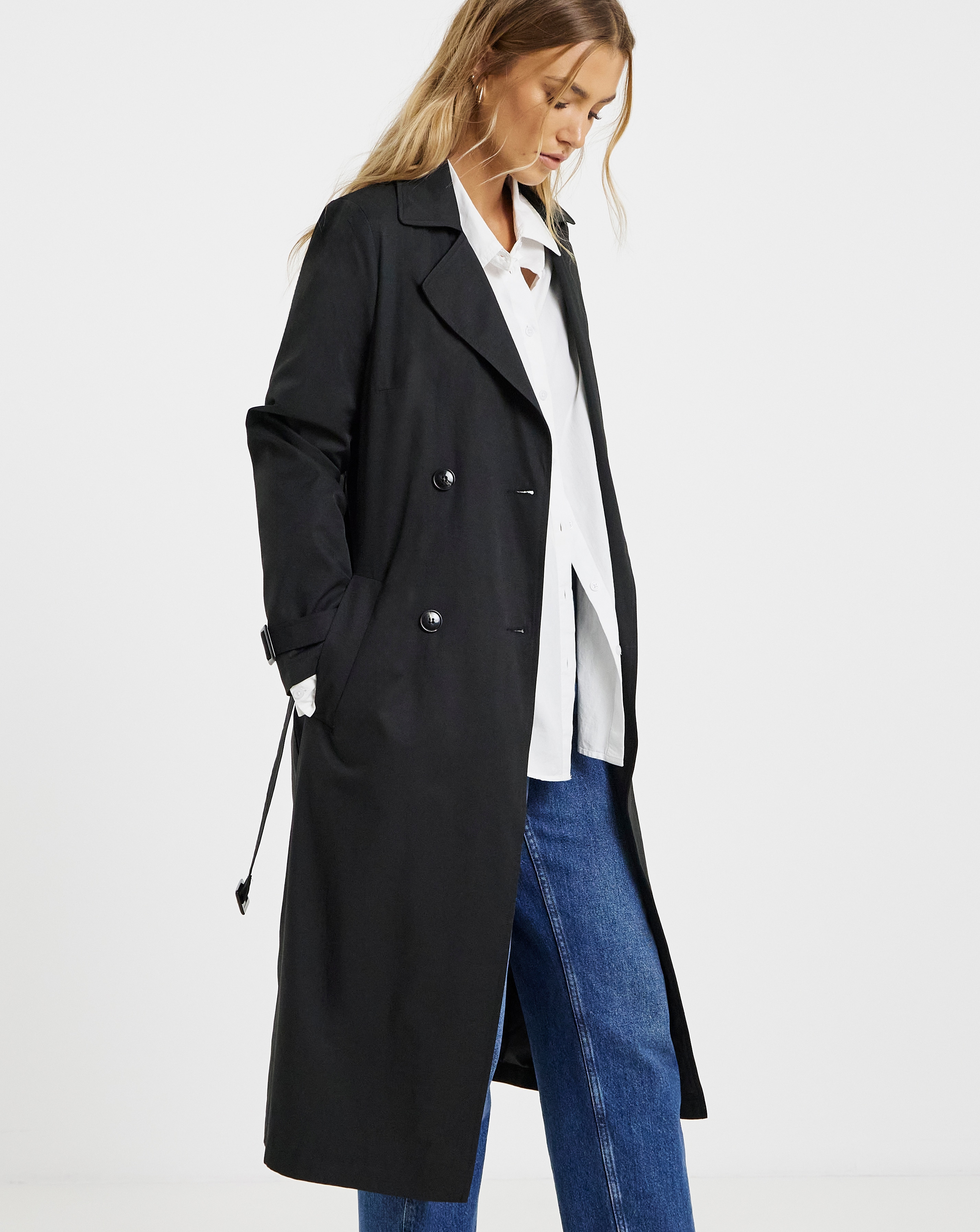 Black Essential Trench Coat