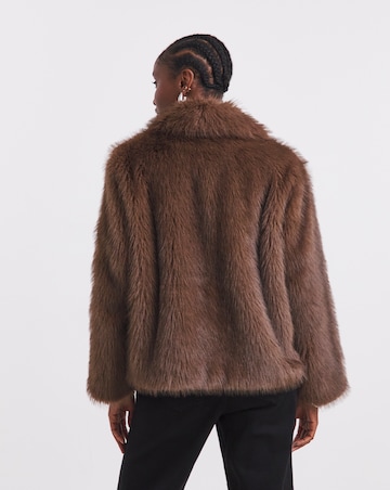 Simply Be Natural Short Faux Fur Coat