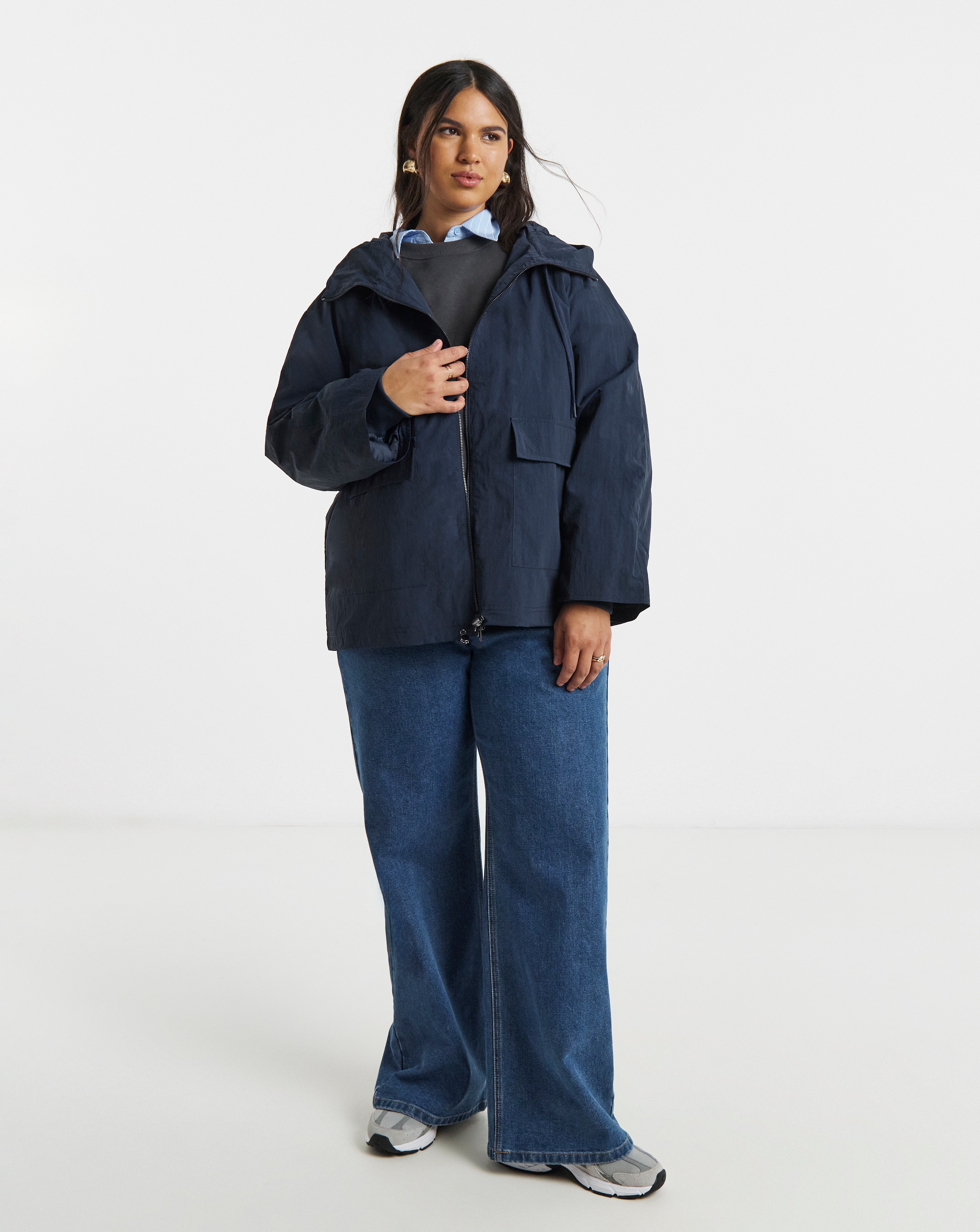 New In - Navy Lightweight Tech Parka