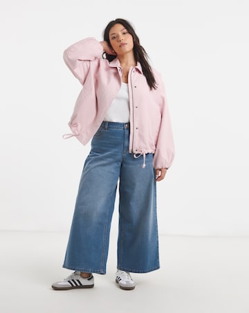 Pink Cotton Lyocell Short Parka Jacket