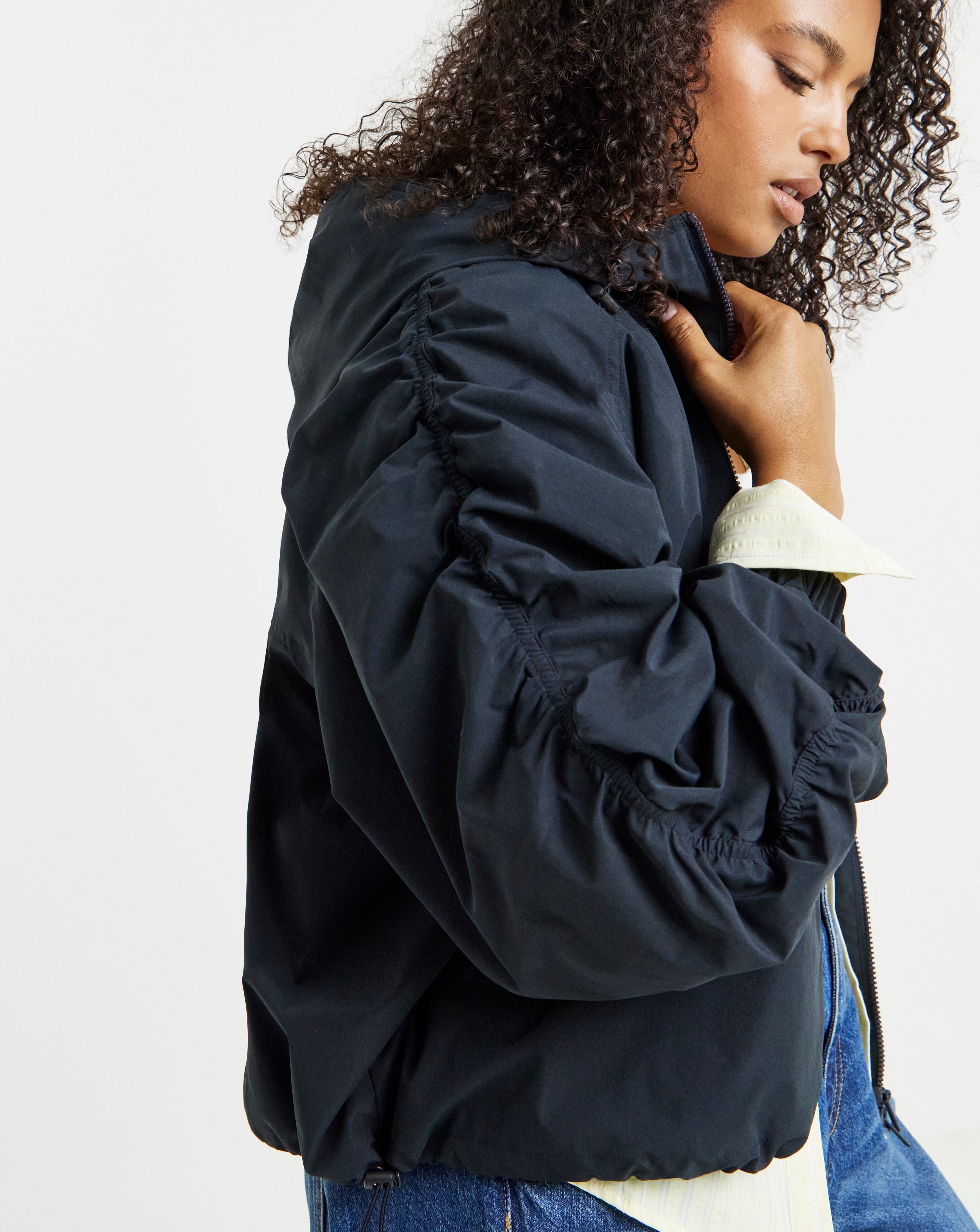 Dark Navy Hooded Lightweight Wind Breaker Jacket