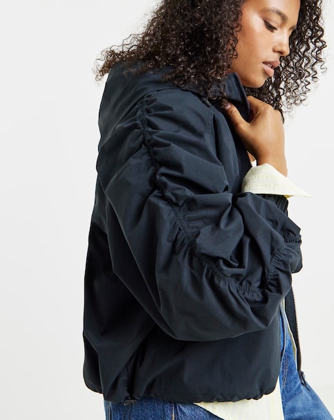 Dark Navy Hooded Lightweight Wind Breaker Jacket