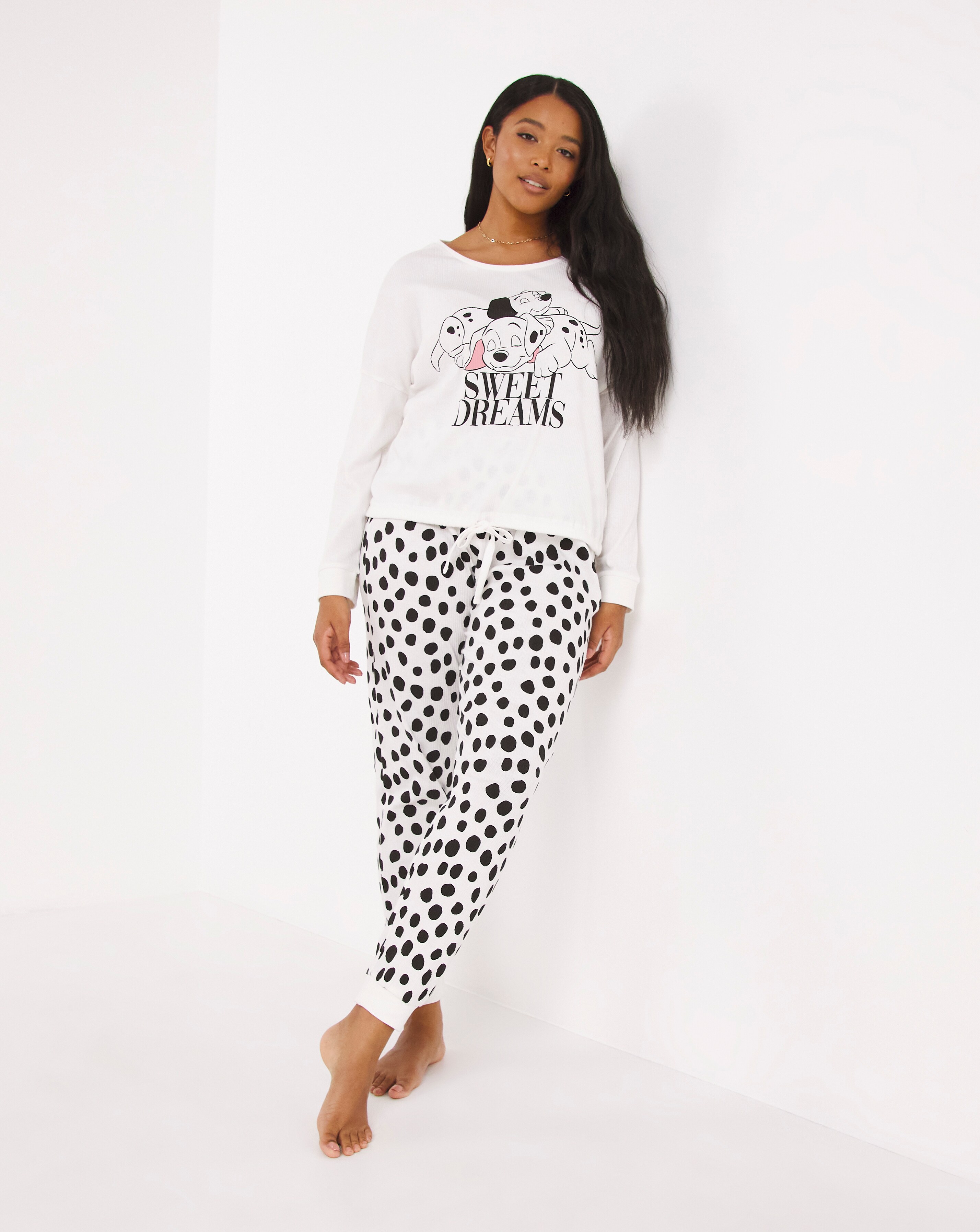 101 Dalmatian Ribbed Pyjama Set | Simply Be