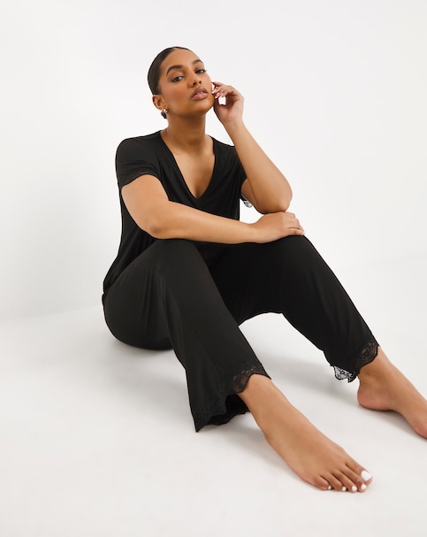 Luna Built-In Support Jersey Lace Lounge Set