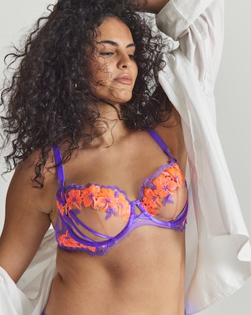 Ann Summers Dusk Til Dawn Non Pad Balcony Wired Bra Purple/Coral