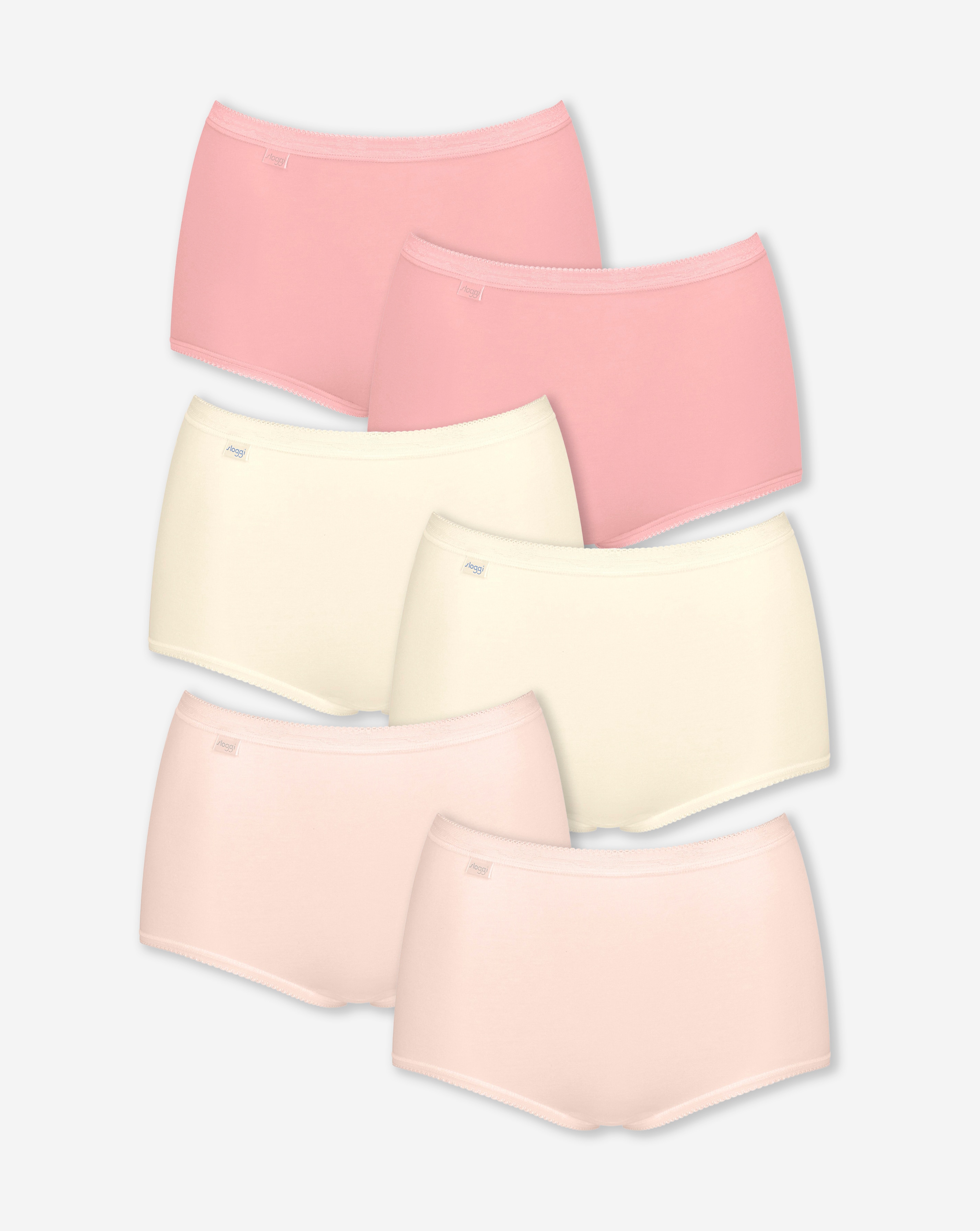 Sloggi 6Pk Basic Maxi Briefs Pink Multi