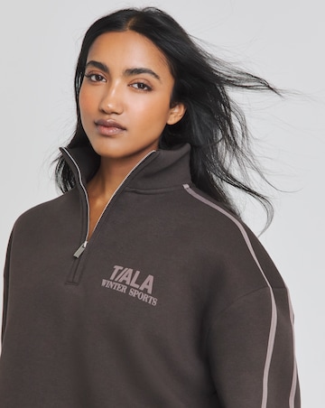 TALA Winter Sports Oversized Quarter Zip Sweatshirt
