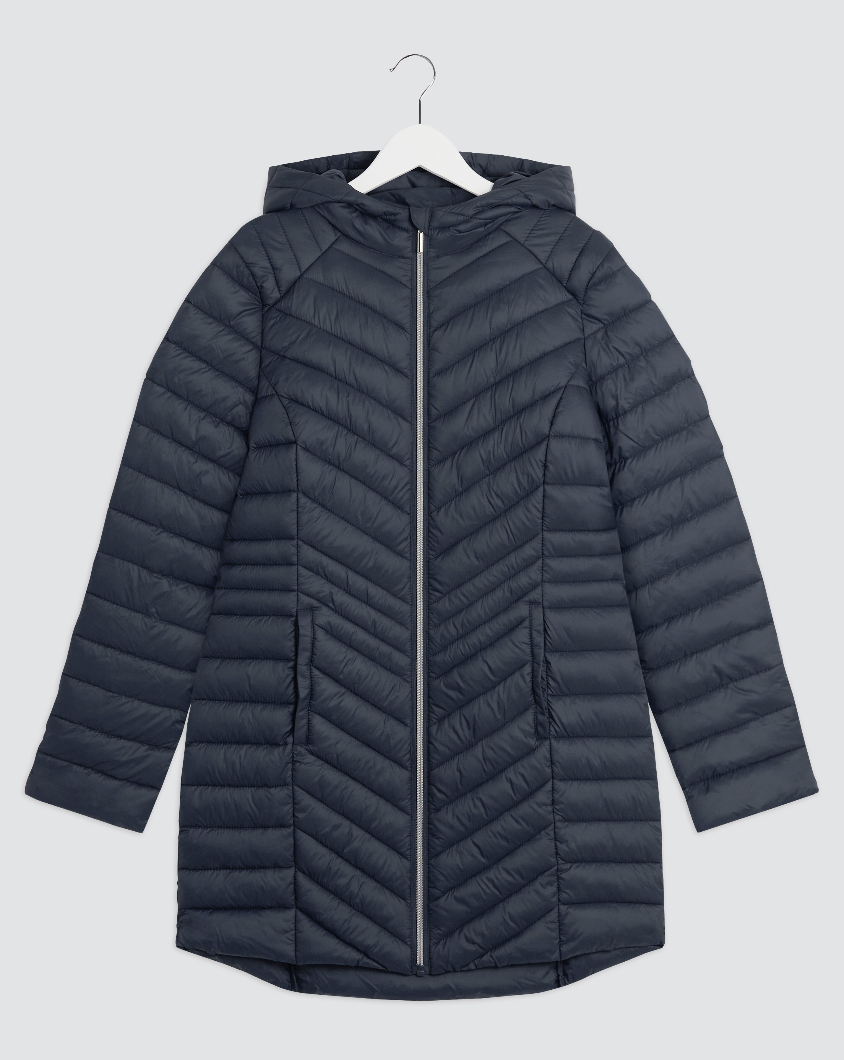 navy lightweight padded coat