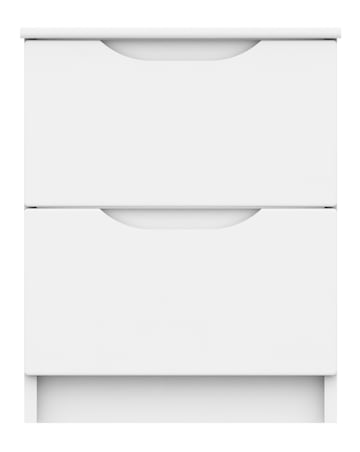 Sorrento High Gloss Assembled 2 Drawer Bedside Table