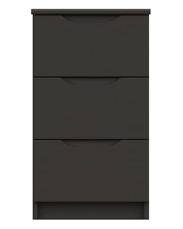 Sorrento High Gloss Assembled 3 Drawer Bedside Table