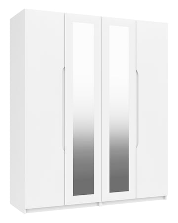 Sorrento High Gloss 4 Door Wardrobe with Mirror