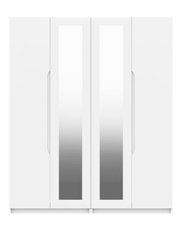 Sorrento High Gloss 4 Door Wardrobe with Mirror