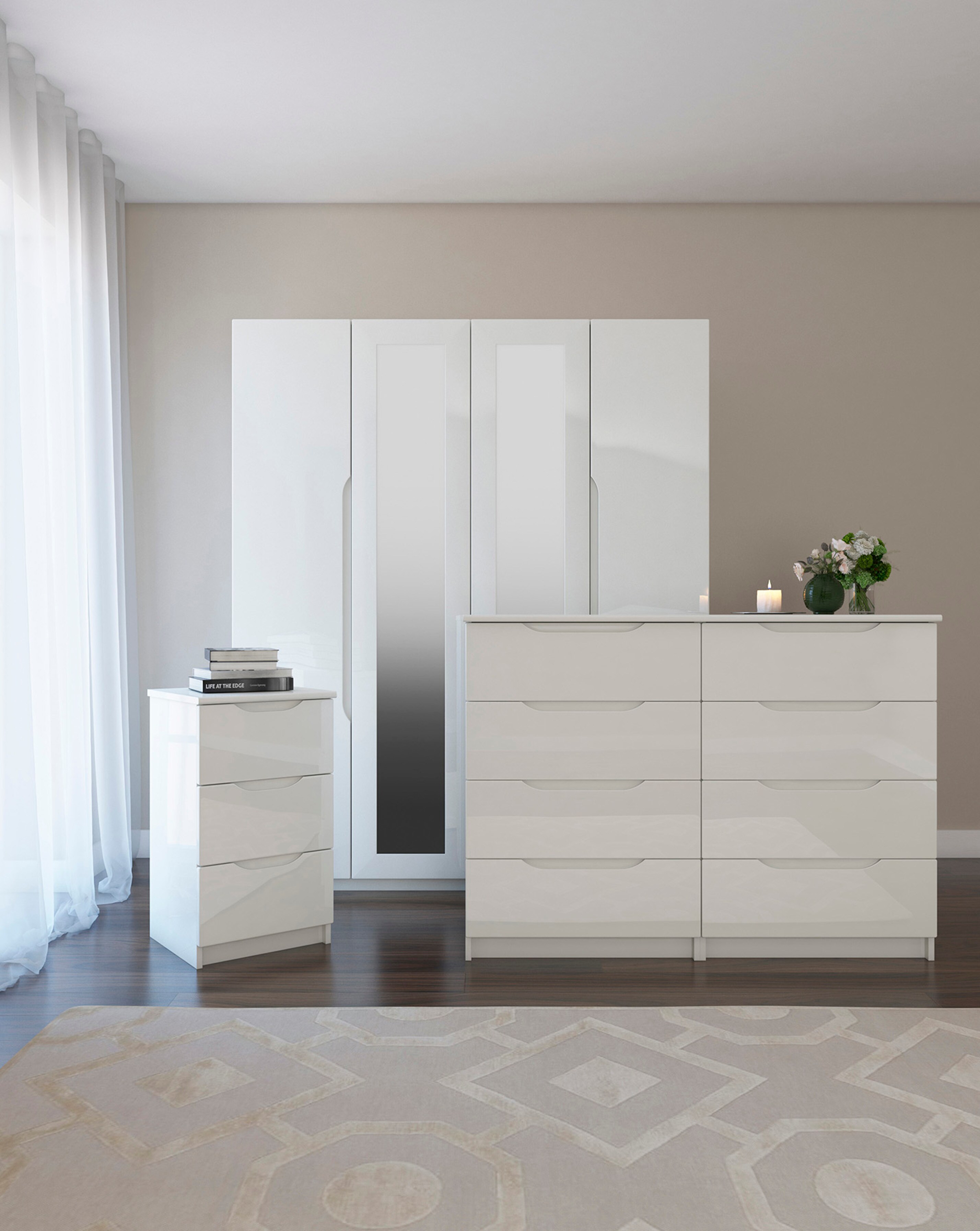 Sorrento Gloss 4 Piece Bedroom Package