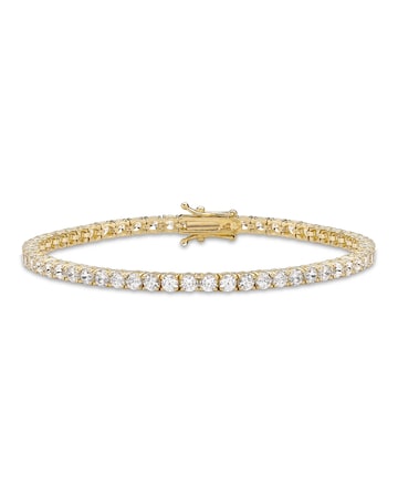 9CT Gold Round CZ Tennis Bracelet