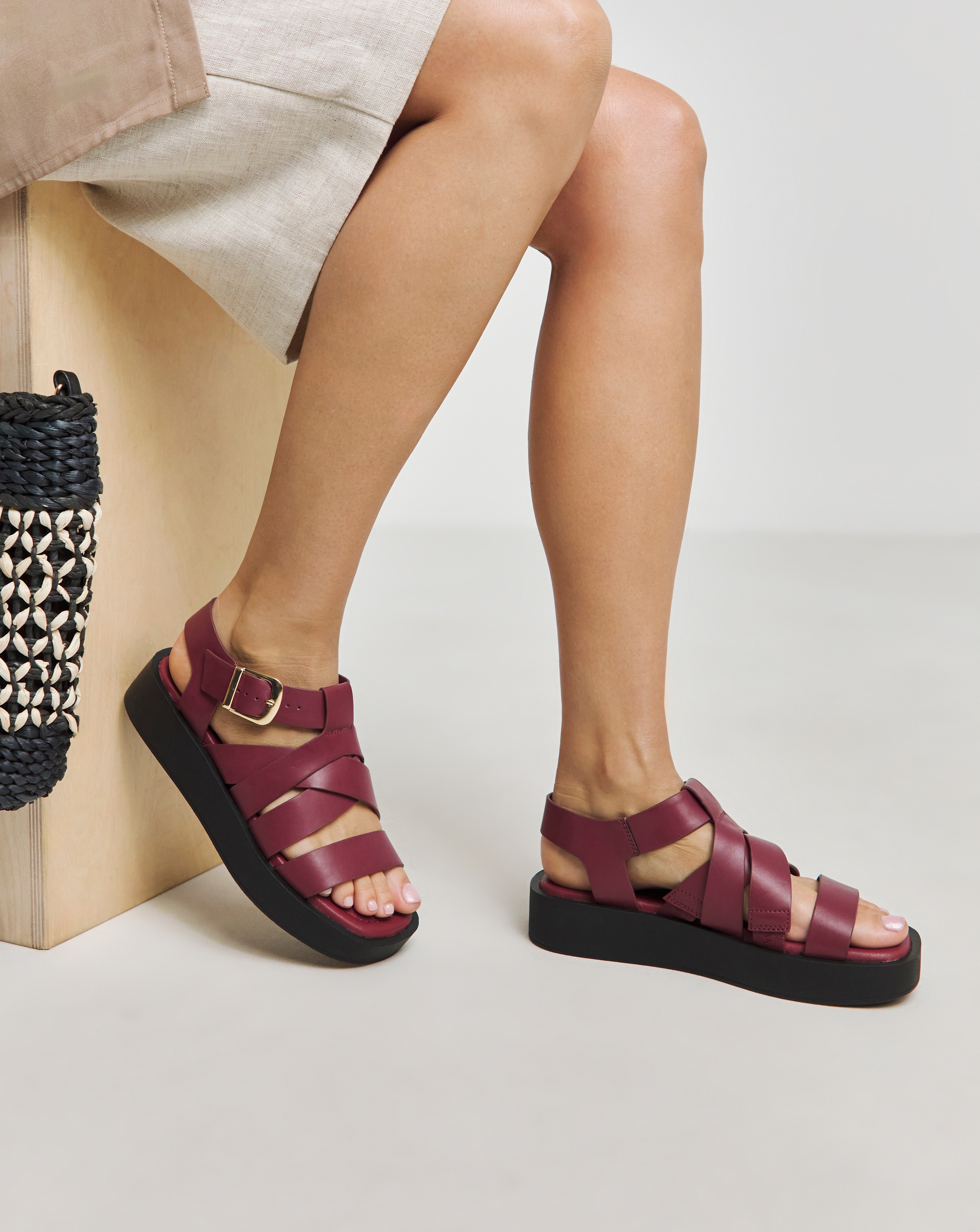 Chunky Buckle Fisherman Sandal Wide