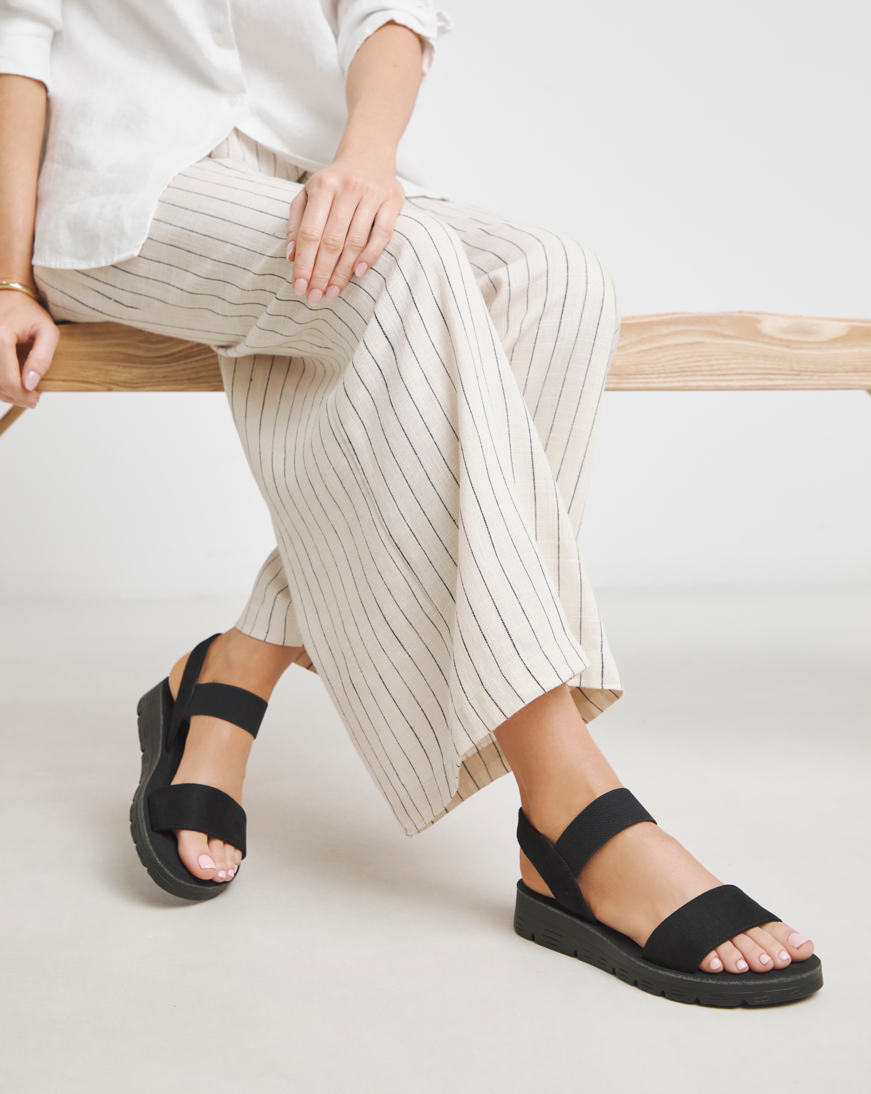 Stretchy Strap Sandal Wide