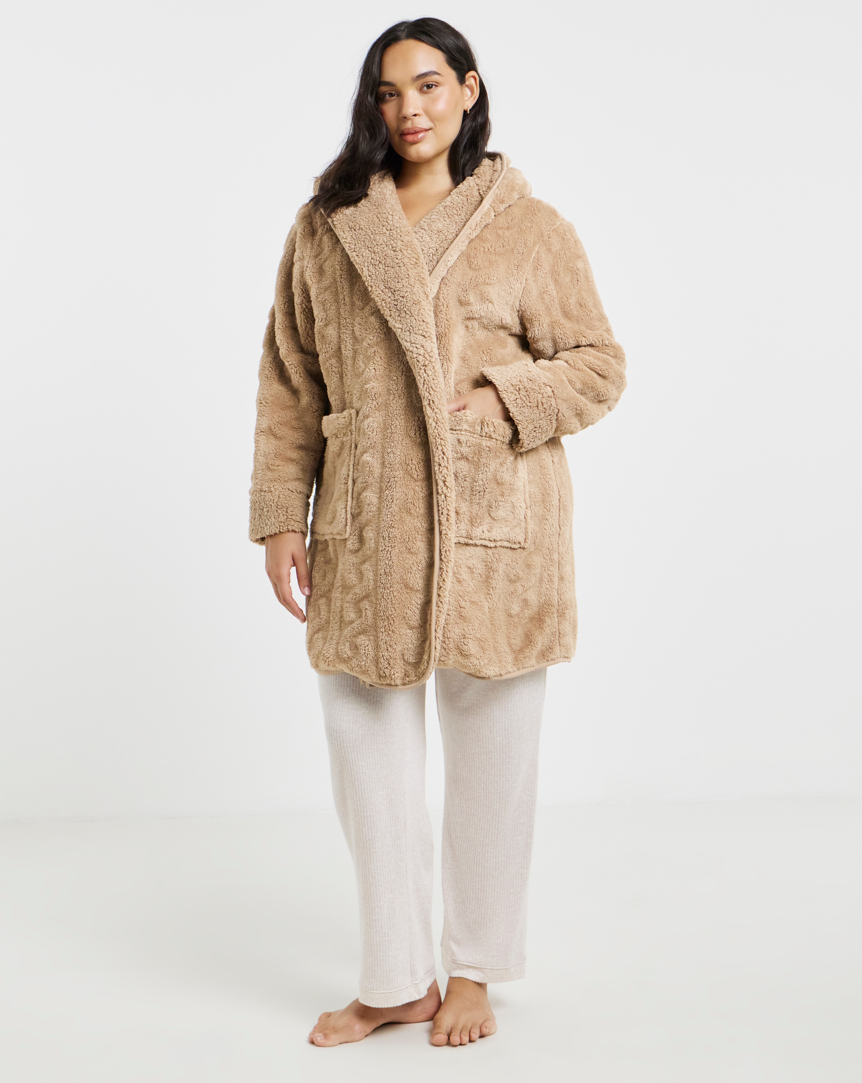 New In - Pretty Secrets Cable Fleece Cardigan