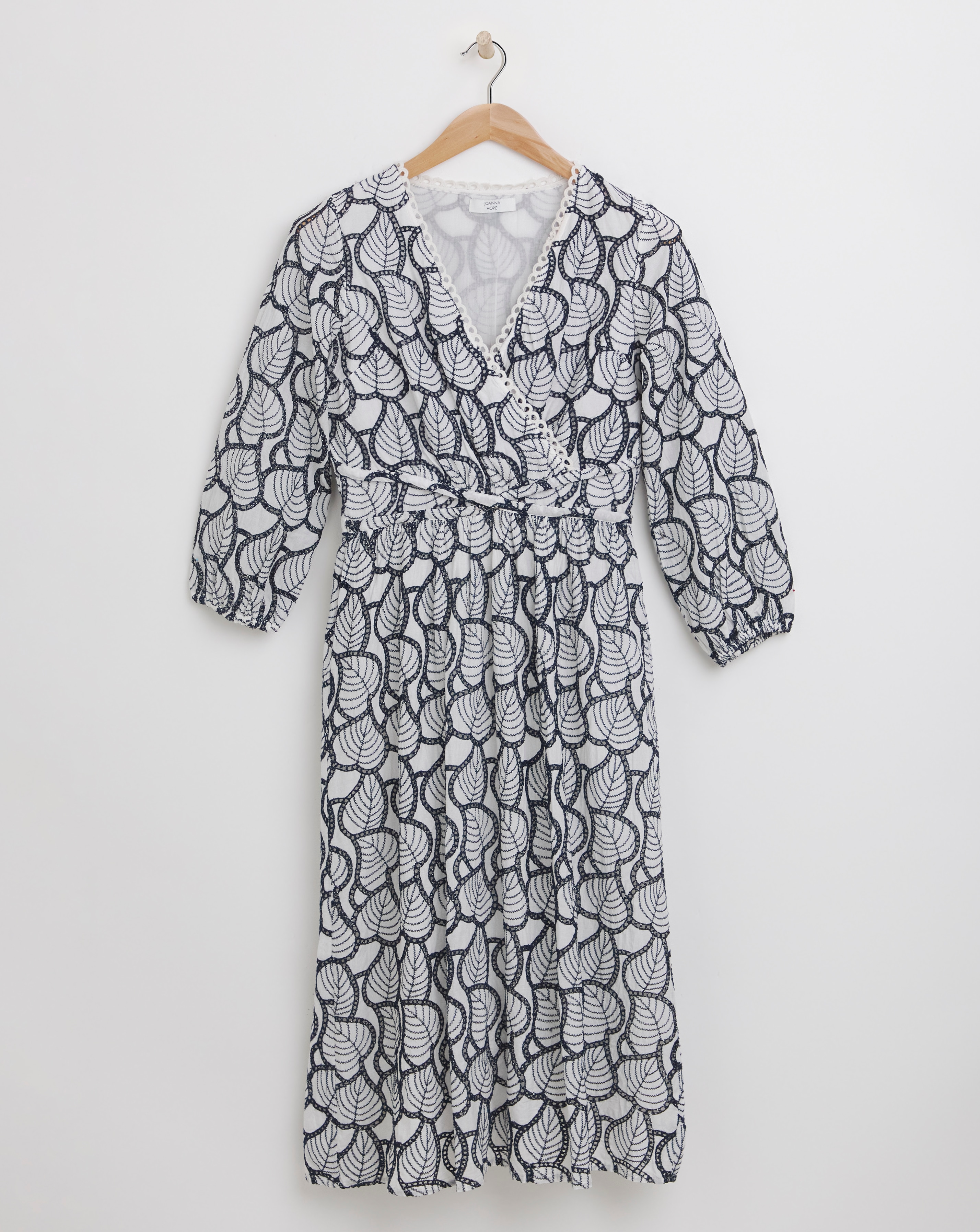 Joanna Hope Broderie Leaf Midi Dress