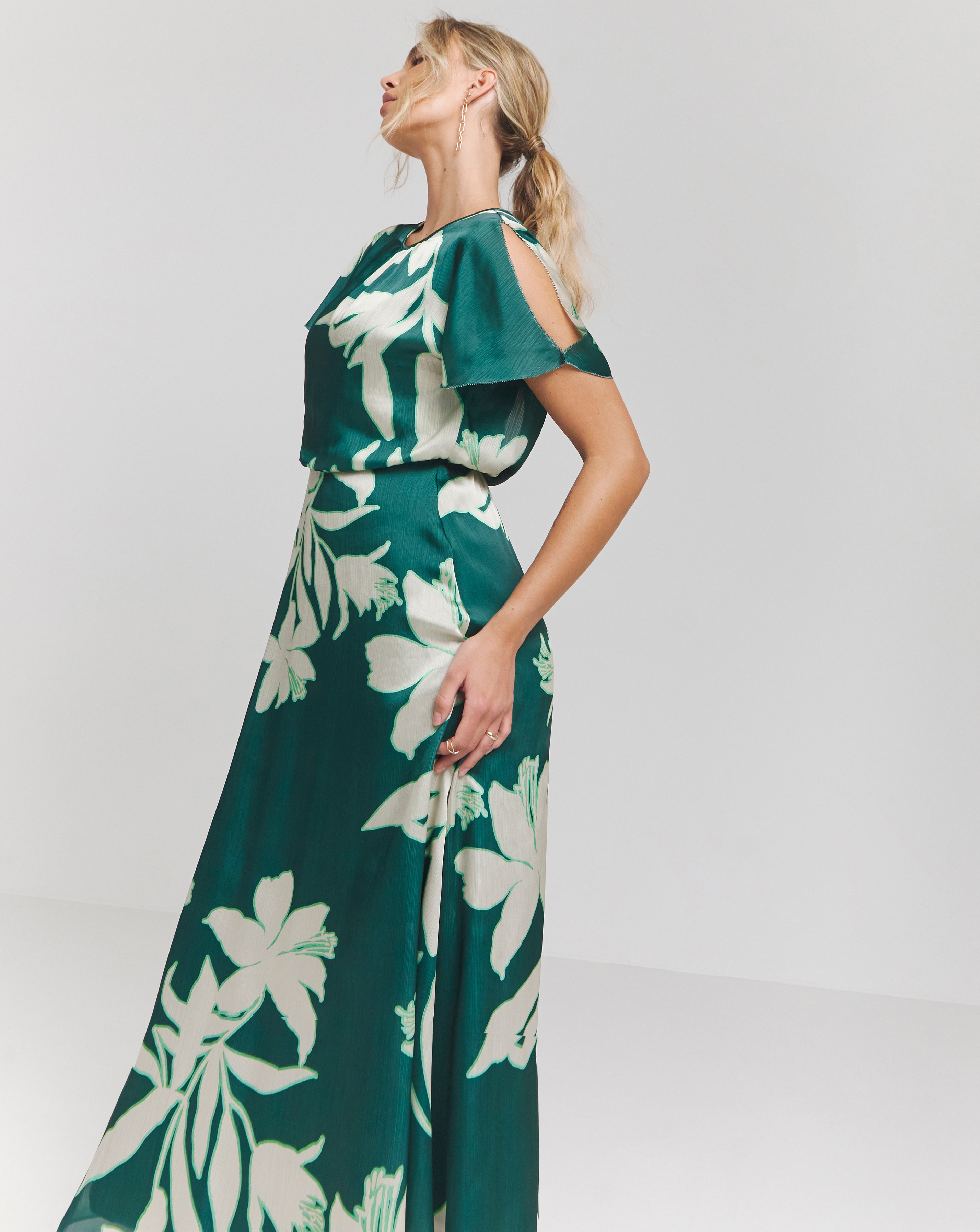 Joanna Hope Blouson Split Sleeve Dress