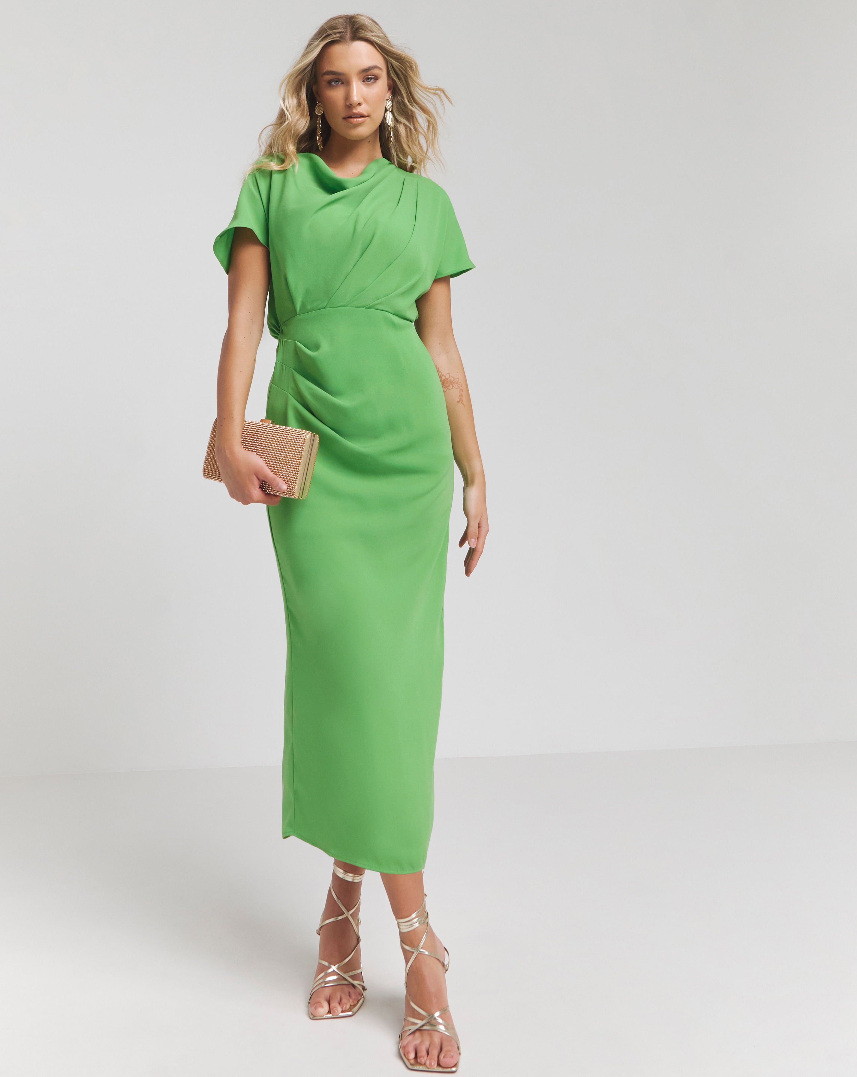 Joanna Hope Draped Midi Dress