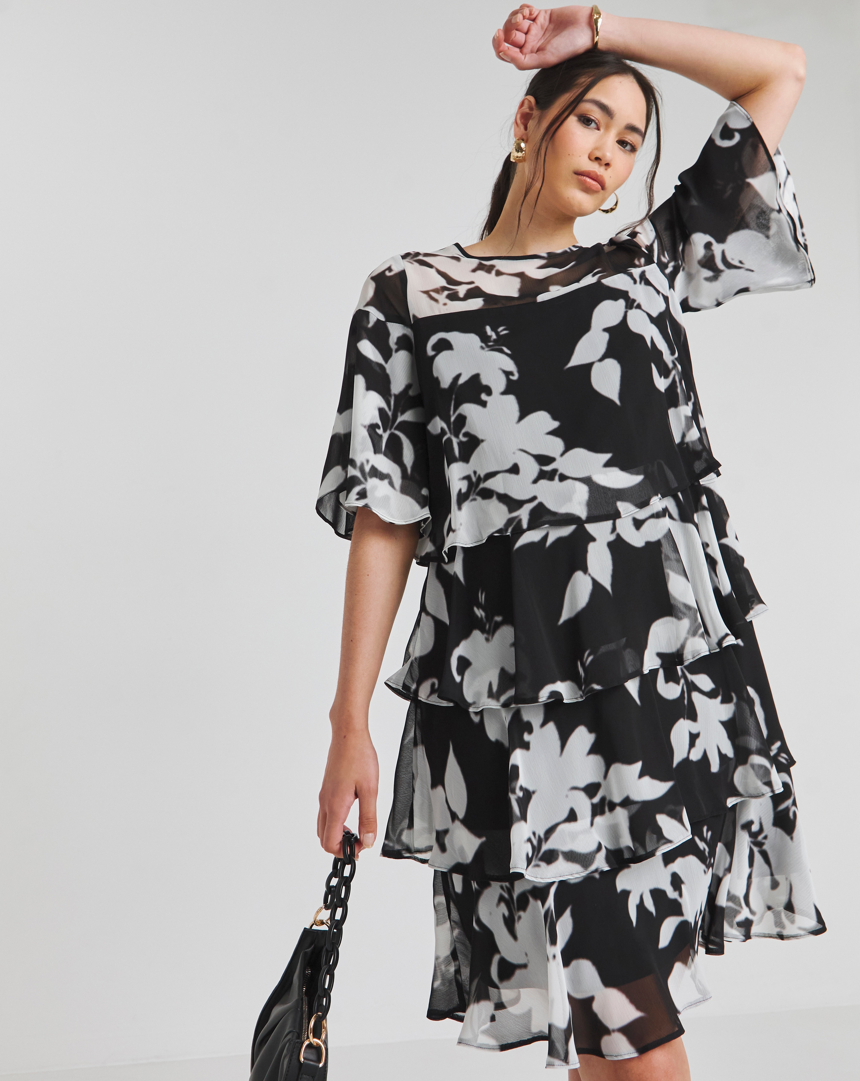 Joanna Hope Tiered Shift Dress