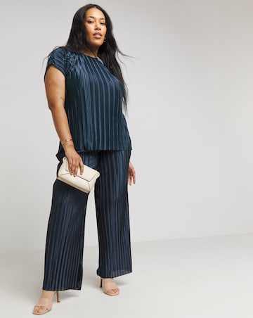 Joanna Hope Metallic Plisse Top