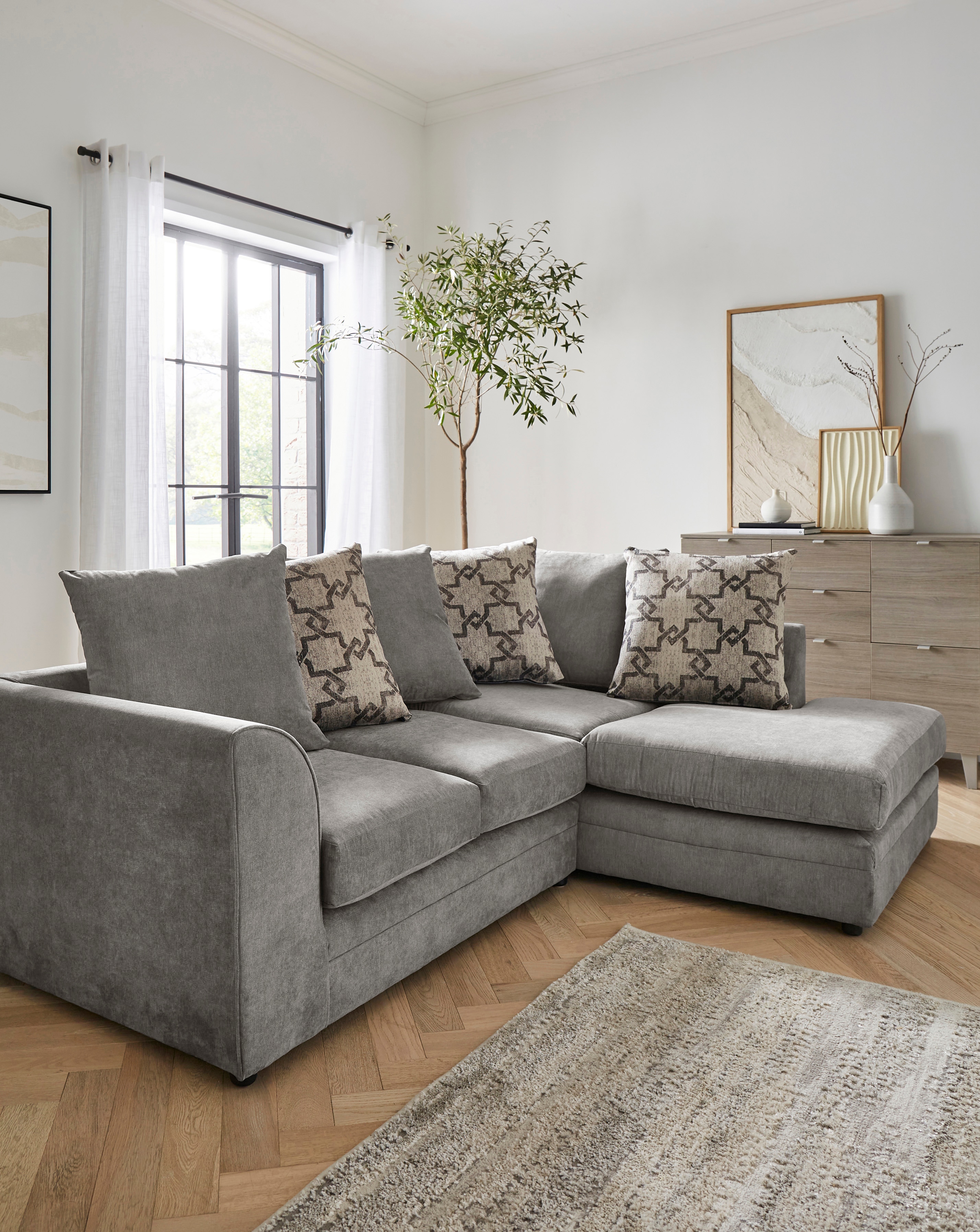 New In - Grace Chenille Right Hand Corner Sofa