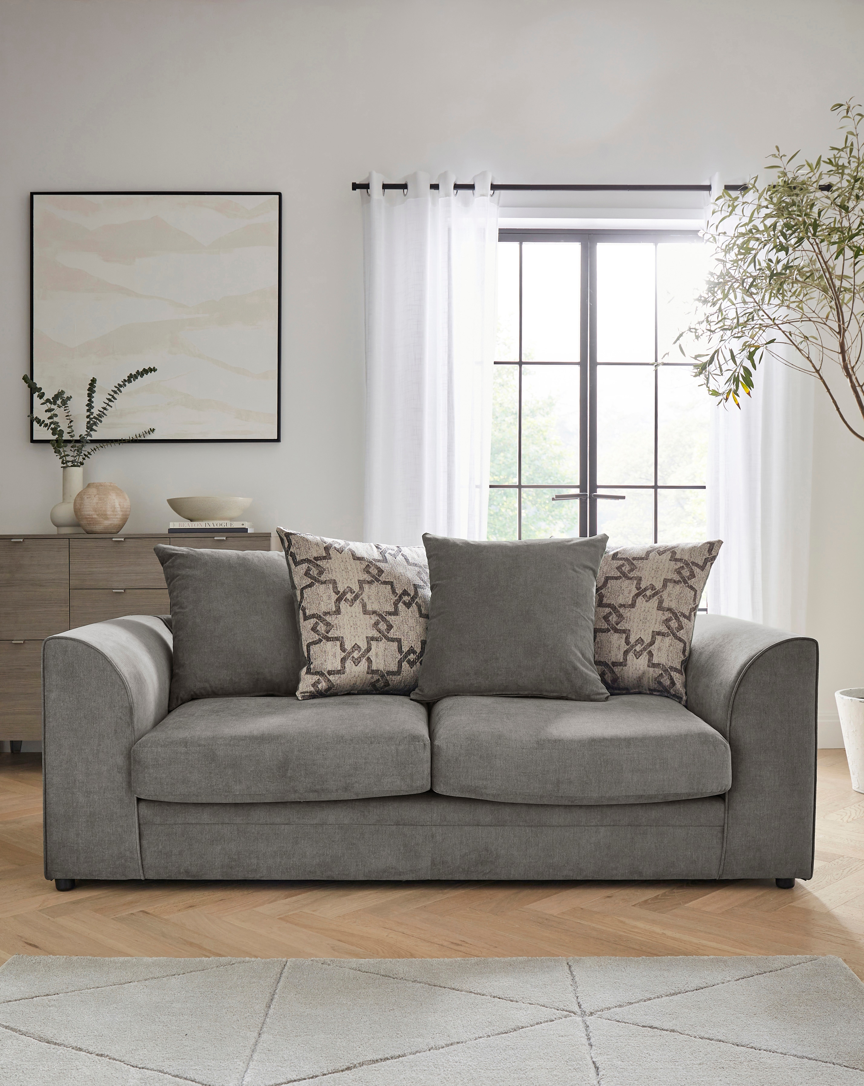 New In - Grace Chenille 3 Seater Sofa