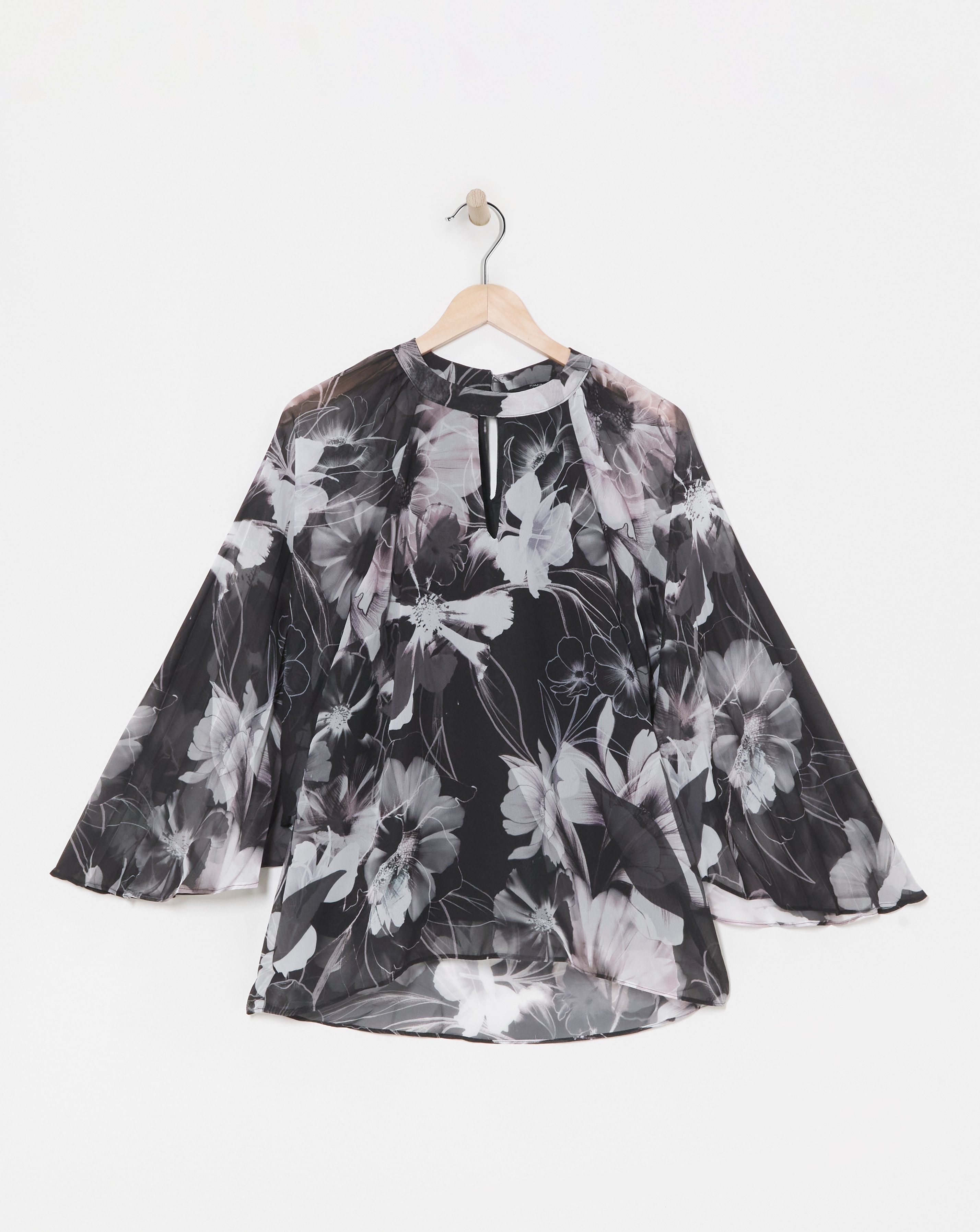 Joanna Hope Keyhole Pleated Blouse