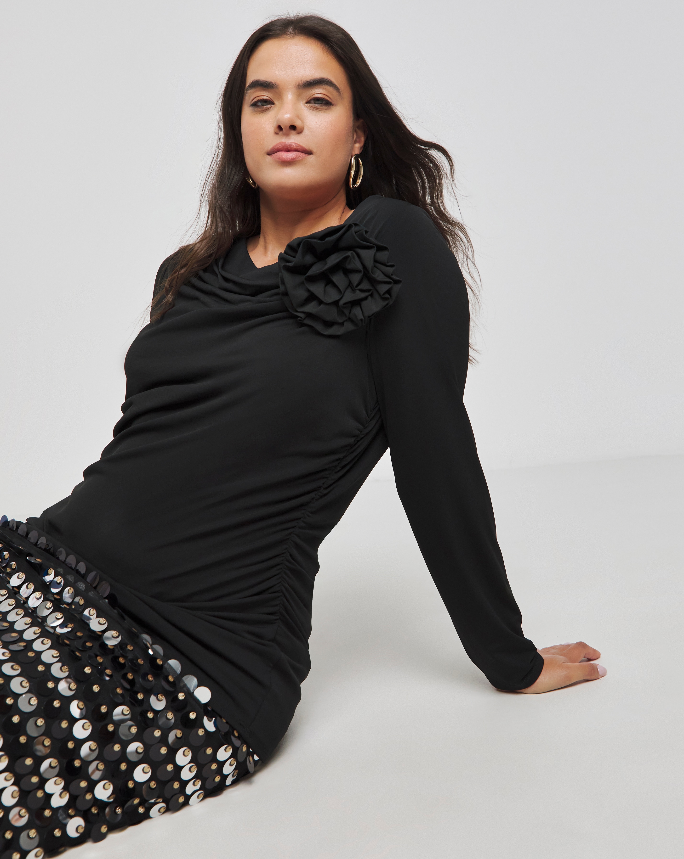 Joanna Hope Ruched Top With Corsage