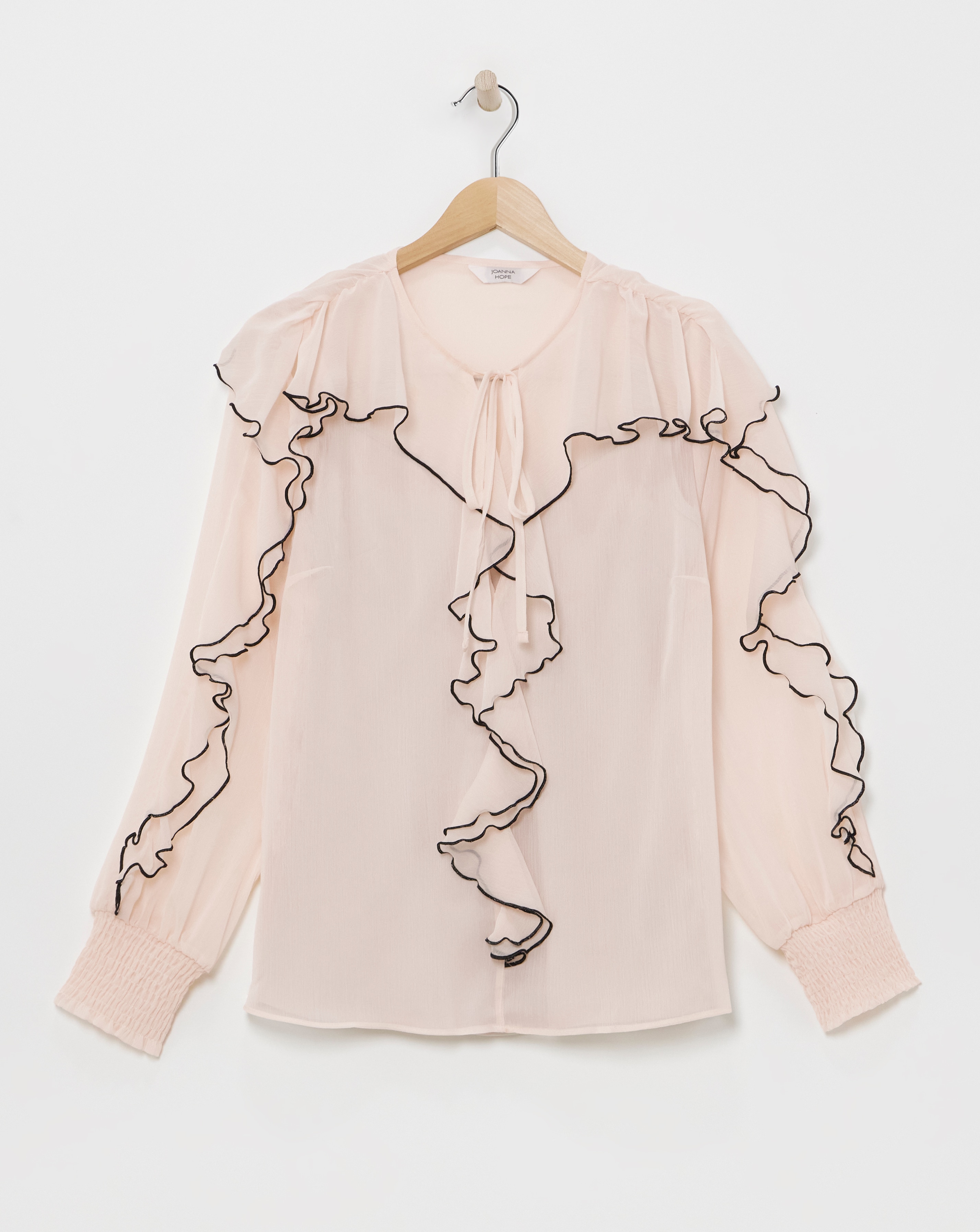 Joanna Hope Crinkle Ruffle Blouse