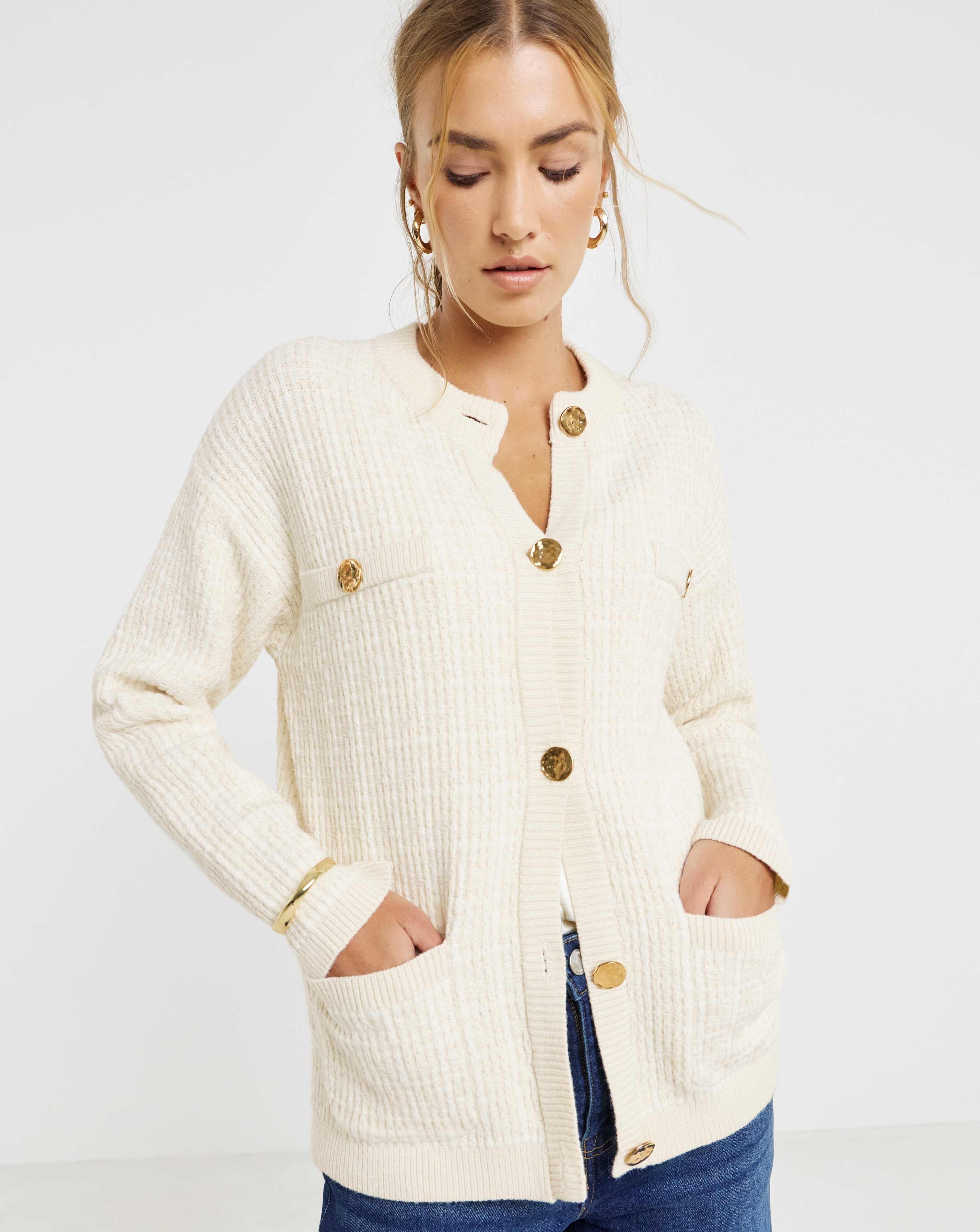 Joanna Hope Boucle Knit Cardigan