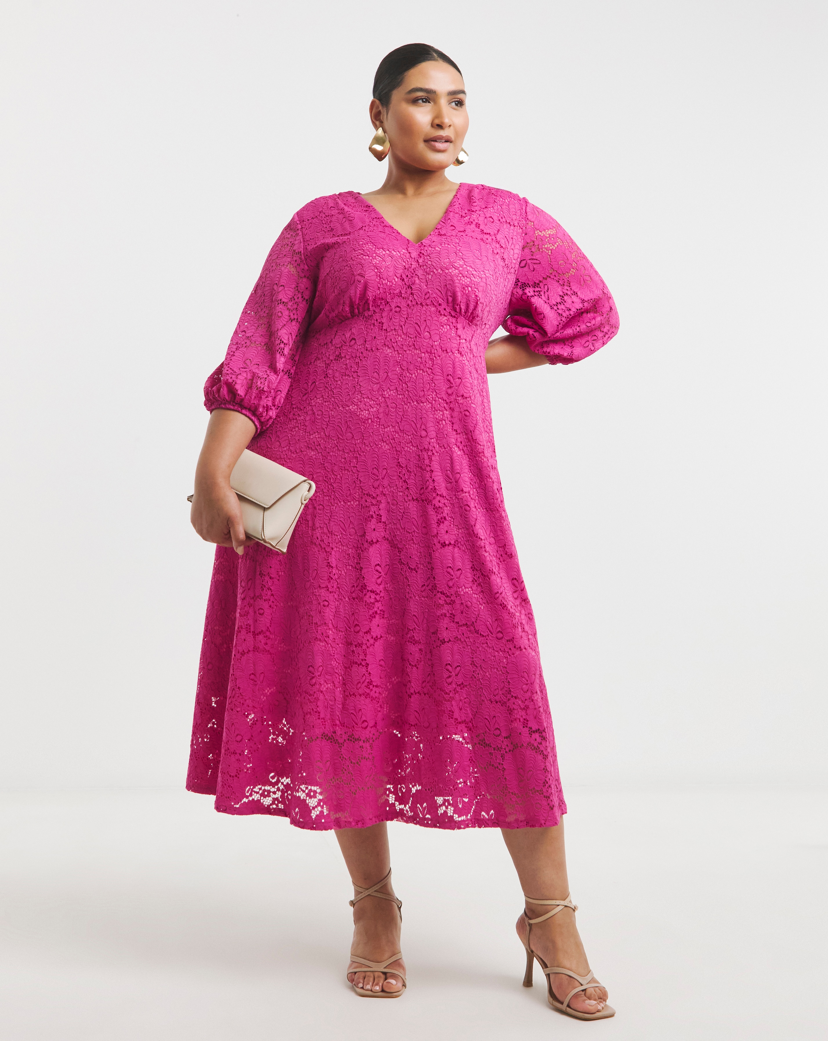 Joanna Hope Midi Lace Dress