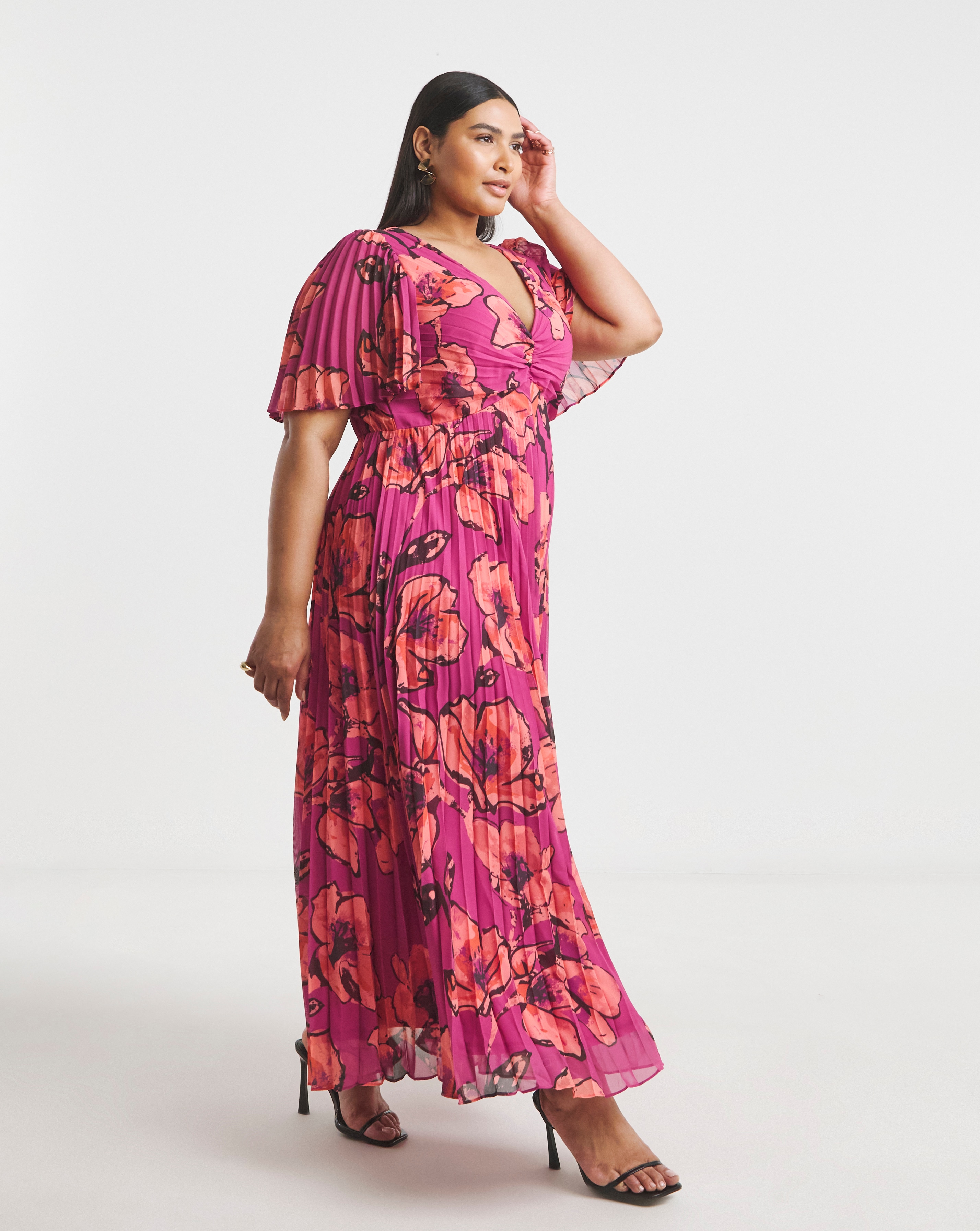 Joanna Hope Printed Pleated Dress