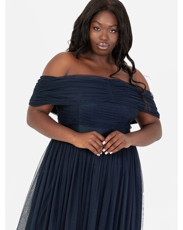 Anaya With Love Navy Bardot Maxi Dress | Simply Be