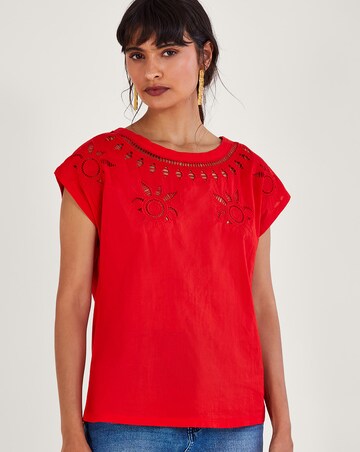 Monsoon Floral Cut-Out T-Shirt