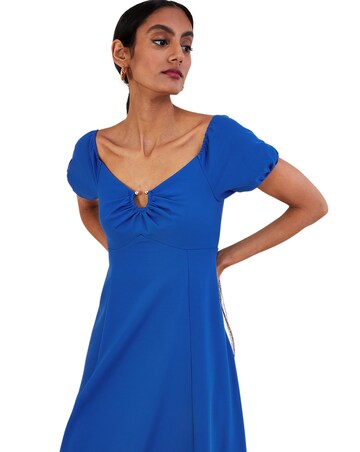 Monsoon Katie Ring Detail Bardot Dress