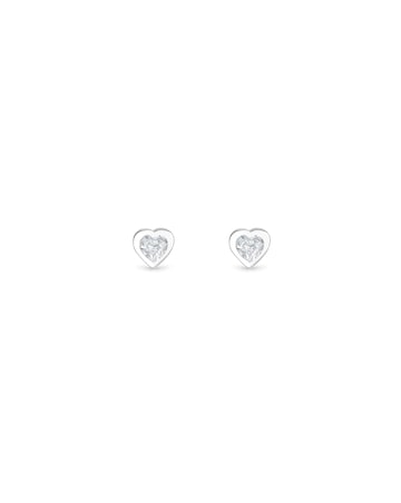 Simply Silver Sterling Silver 925 Heart Stud Earrings - Gift Boxed