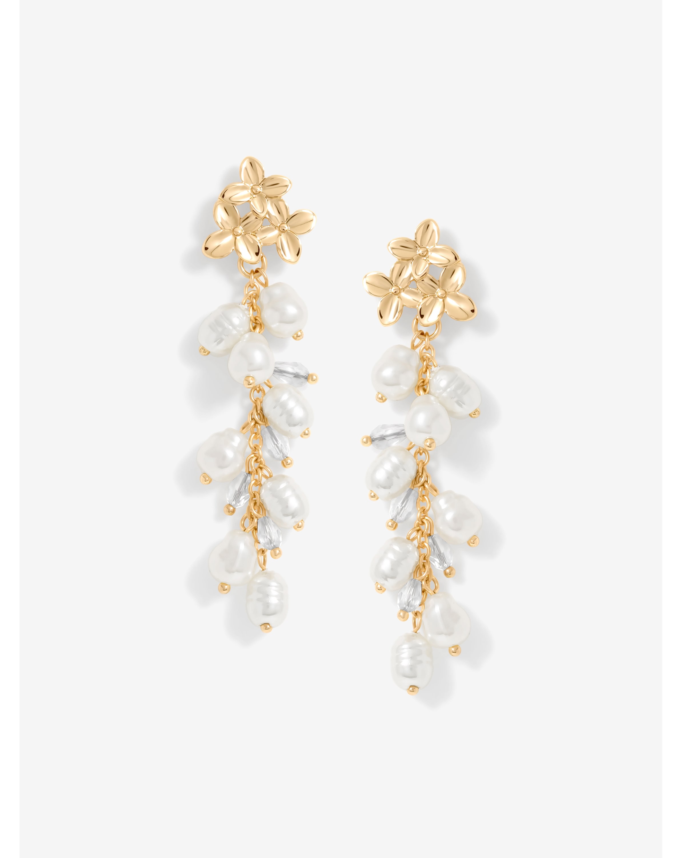 Mood Flower Pearl Cluster Earrings