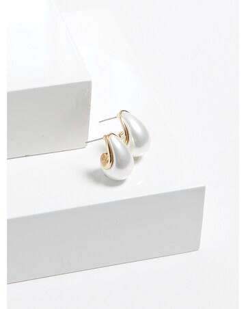 Mood Gold Pearl Dome Hoop Earrings