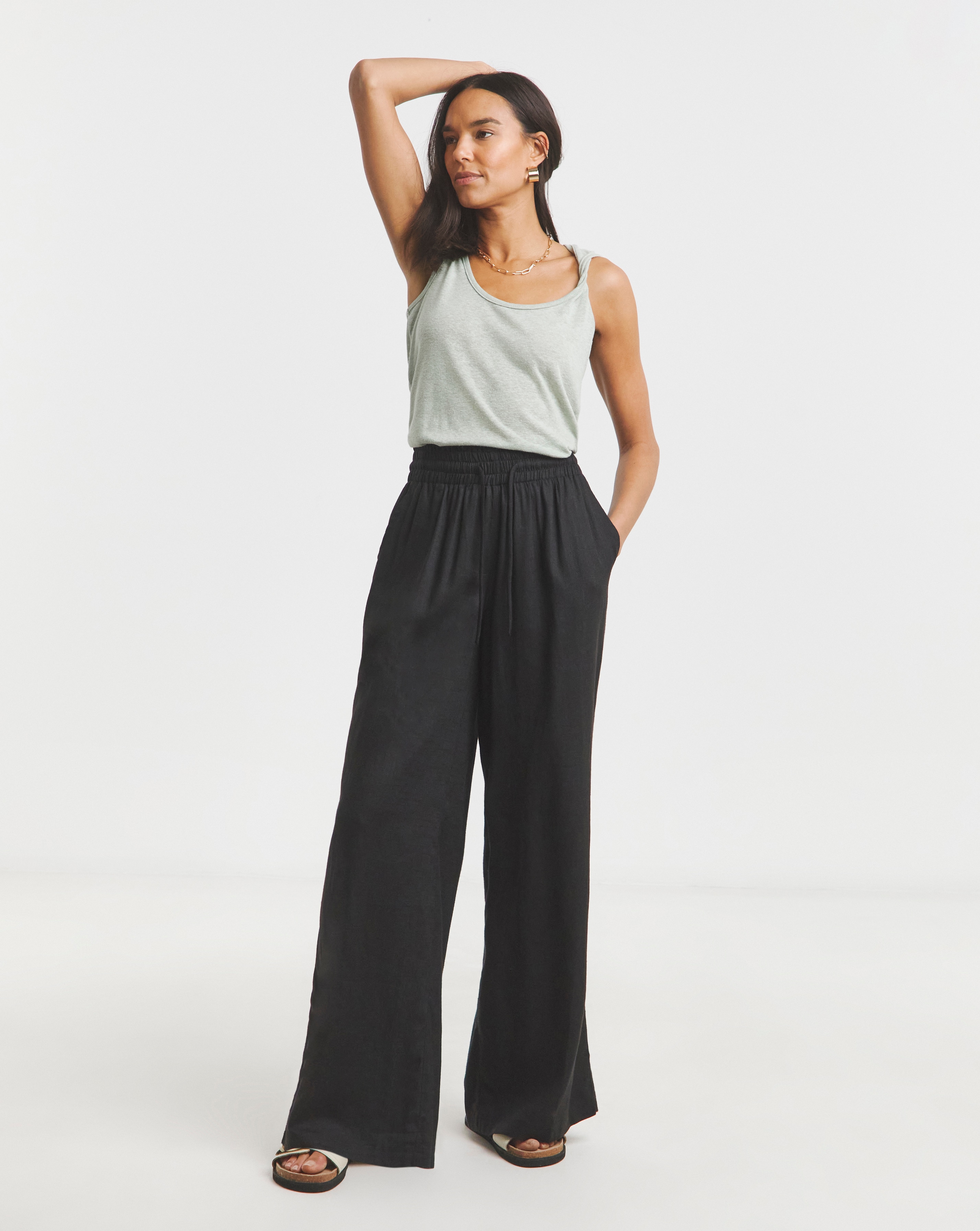 Linen Wide Leg Trousers