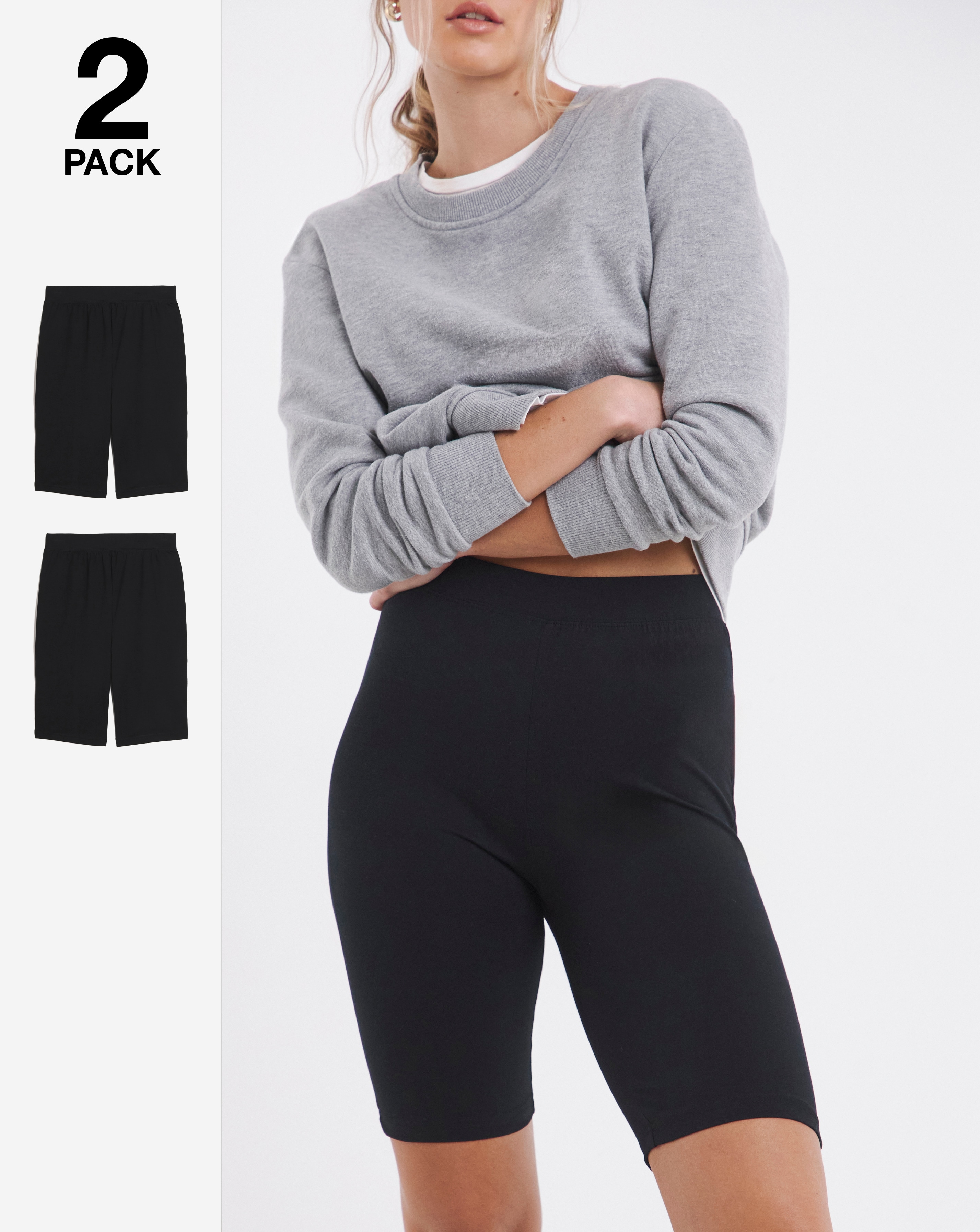 2 Pack Black Cycling Shorts